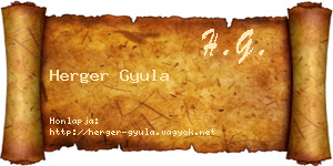 Herger Gyula névjegykártya